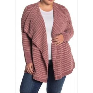 Susina Purple Drape Open Front Waterfall Cardigan
